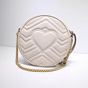 GG marmont original calfskin mini round shoulder bag 550154 white - 3