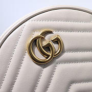 GG marmont original calfskin mini round shoulder bag 550154 white - 5