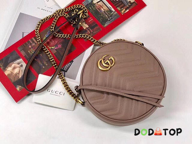 GG marmont original calfskin mini round shoulder bag 550154 nude - 1