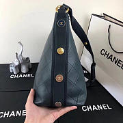 CC original calfskin grosgrain hobo handbag A57576 navy blue - 6