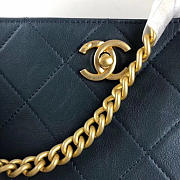 CC original calfskin grosgrain hobo handbag A57576 navy blue - 5