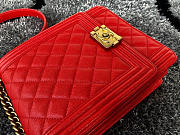  CC original grained calfskin boy handbag AS0130 red - 5