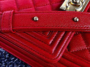  CC original grained calfskin boy handbag AS0130 red - 4
