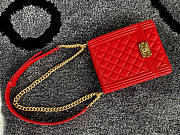  CC original grained calfskin boy handbag AS0130 red - 3