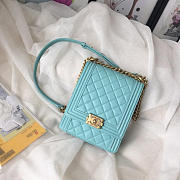 CC original grained calfskin boy handbag AS0130 light blue - 1