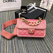 CC original grained calfskin small flap bag AS0061 Coral - 1