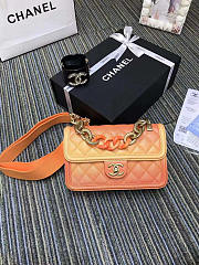 CC original grained calfskin small flap bag AS0061 orange - 1