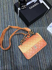 CC original grained calfskin small flap bag AS0061 orange - 4