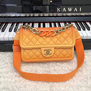 CC original grained calfskin flap bag AS0062 orange - 1