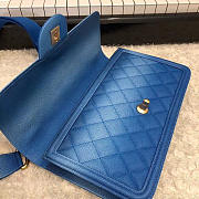 CC original grained calfskin flap bag AS0062 blue - 5