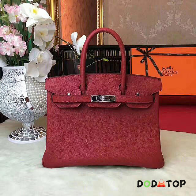 Hermes original togo leather birkin 35 bag H35-1 wine - 1