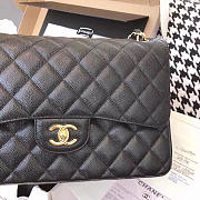 Chanel Caviar Calfskin Double Flap Bag With Gold Hardware 30cm Black - 6