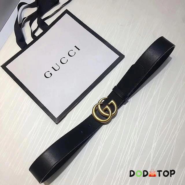 GG top quality leather belt G001 black - 1