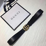 GG top quality leather belt G001 black - 1