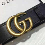 GG top quality leather belt G001 black - 5