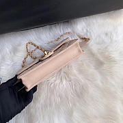 CC original lambskin Imitation pearls flap bag AS0585 nude - 6