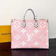 louis vuitton original monogram coated canvas onthego tote bag M44569 red - 2