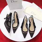 Dior SLINGBACK IN NUDE AND BLACK DOTTED SWISS AND RHINESTONES - 2