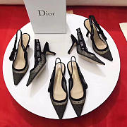 Dior SLINGBACK IN NUDE AND BLACK DOTTED SWISS AND RHINESTONES - 4
