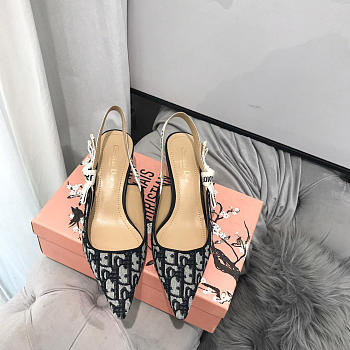 Dior black middle heel 6.5cm