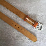 GG original calfskin belt 30mm 414516 brown silver - 3