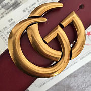 GG original calfskin belt 30mm 414516 wine red gold - 5