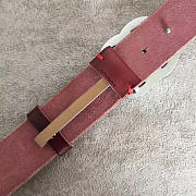 GG original calfskin belt 30mm 414516 wine red silver - 3