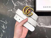 GG original calfskin belt 30mm 409418 white gold - 5