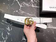 GG original calfskin belt 30mm 409418 white gold - 4