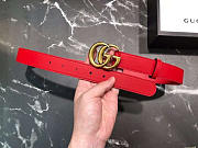 GG original calfskin belt 30mm 409418 red gold - 4