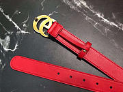 GG original calfskin belt 30mm 409418 red gold - 3