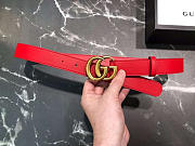 GG original calfskin belt 30mm 409418 red gold - 2