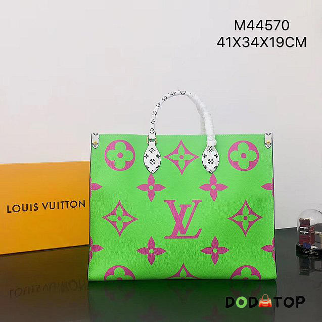 louis vuitton original monogram coated canvas onthego tote bag M44570 green - 1