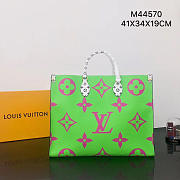 louis vuitton original monogram coated canvas onthego tote bag M44570 green - 1