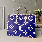 Louis Vuitton Original Monogram Giant Canvas Onthego Tote Bag M44571 Blue - 2