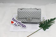 Chanel 1112 Caviar Calfskin Double Flap Bag With Silver Hardware 25cm Silver - 1