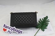 CC original handmade grained calfskin medium boy handbag A67086 black - 3