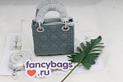 Dior original lambskin mini lady dior bag 44500 blue - 5