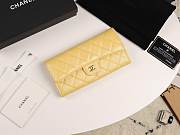 CC grained calfskin classic long flap wallet A80758 yellow - 1