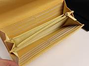 CC grained calfskin classic long flap wallet A80758 yellow - 5