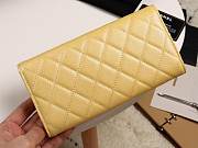 CC grained calfskin classic long flap wallet A80758 yellow - 3