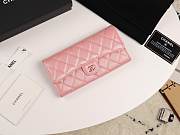 CC grained calfskin classic long flap wallet A80758 pink - 1