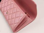 CC grained calfskin classic long flap wallet A80758 pink - 5