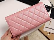 CC grained calfskin classic long flap wallet A80758 pink - 3