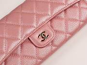 CC grained calfskin classic long flap wallet A80758 pink - 2