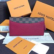 Louis vuitton damier ebene croisette long wallet N60207 burgundy - 3