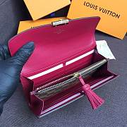 Louis vuitton damier ebene croisette long wallet N60207 burgundy - 5