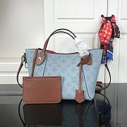 louis vuitton original mahina leather hina pm M54353 blue - 1
