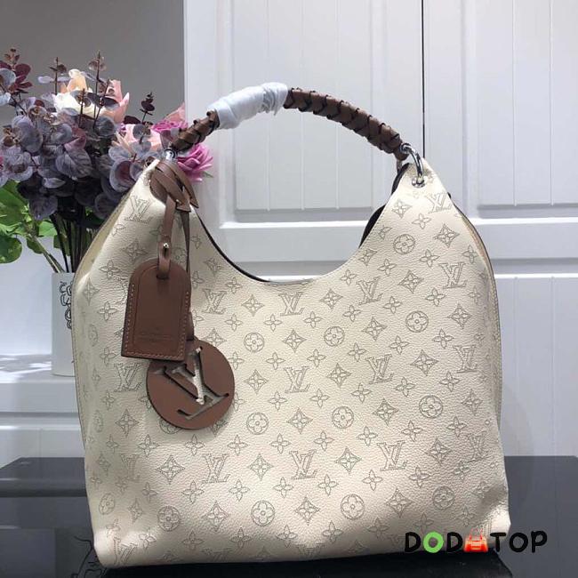 louis vuitton original mahina leather carmel hobo bag M53188 white - 1