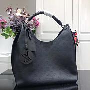 louis vuitton original mahina leather carmel hobo bag M52950 black - 1